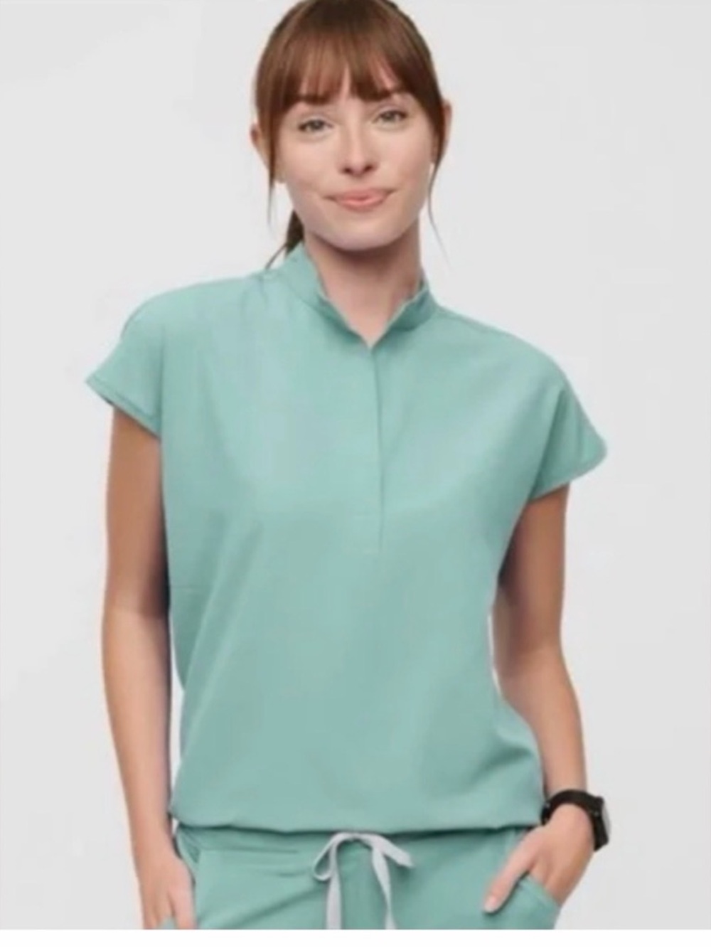 Figs Rafaela Oversized Scrub Top Seaglass Small